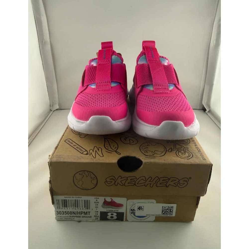 Skechers Kids Girls Skech Fast-Surprise Groove Sneaker, Hot Pink/Multi, Size 8.0